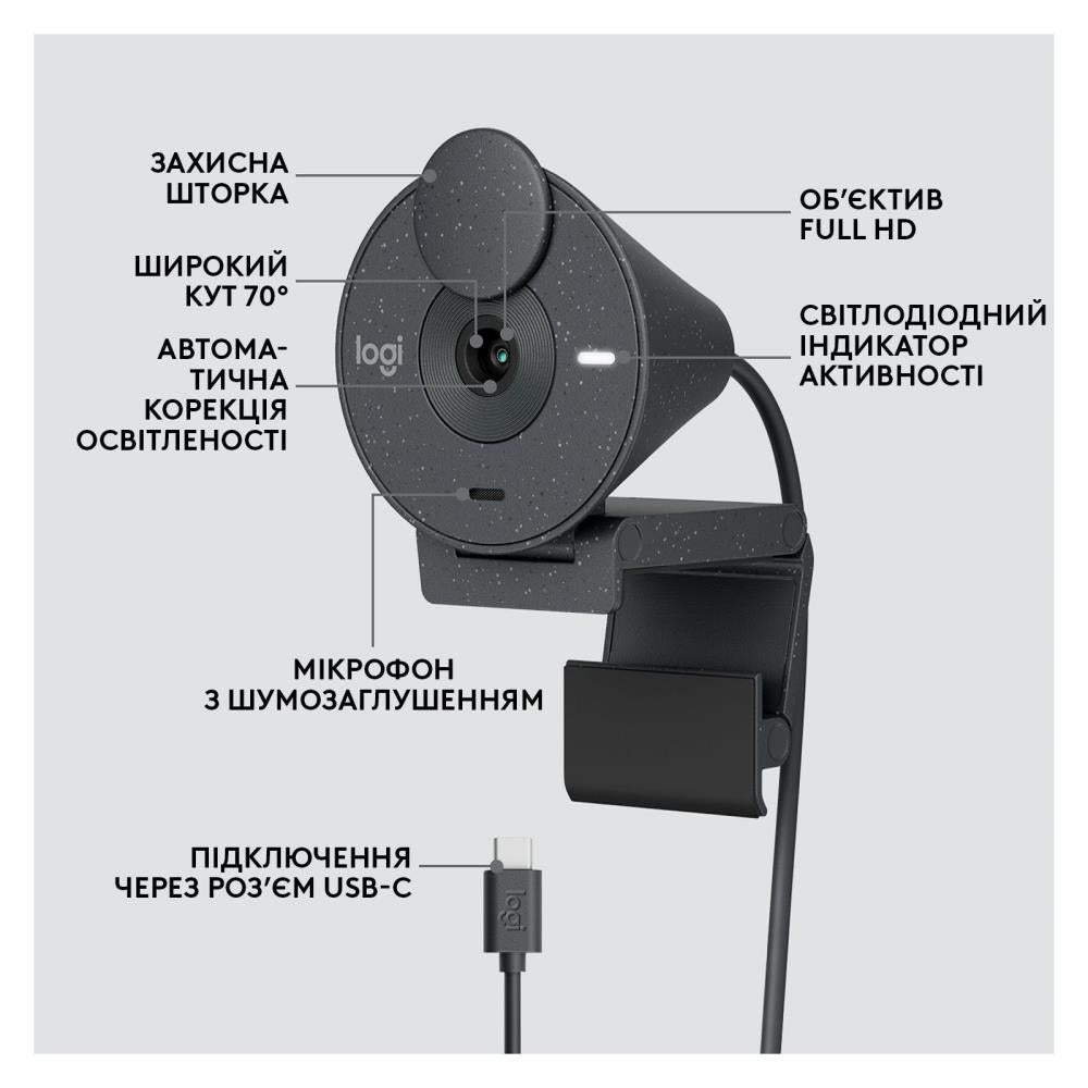 CAMERA WEBCAM BRIO 305/GRAPHITE 960-001469 LOGITECH