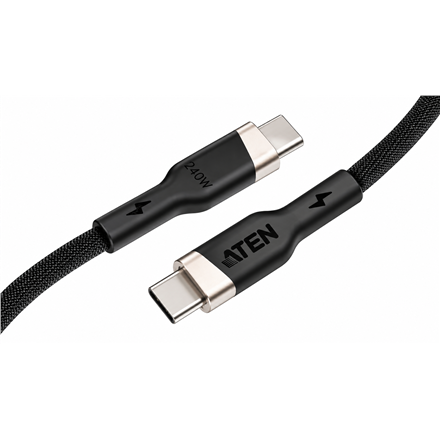 Aten 240W USB-C to USB-C Braided Charging Cable, 2 m | 2L-3102P240 | USB-C to USB-C