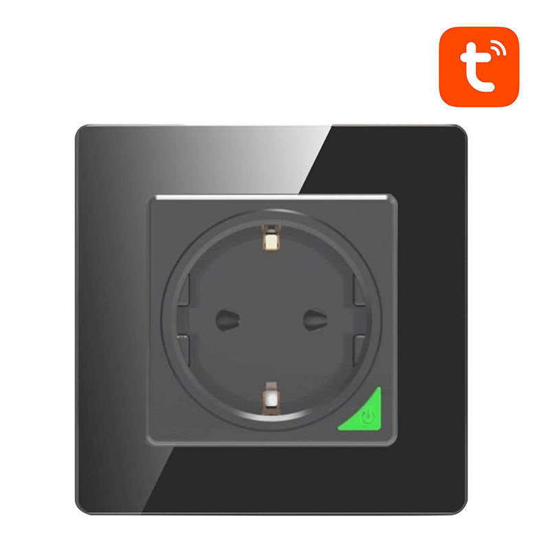Smart WiFi Wall Socket Avatto N-WOT10-EU-B TUYA (black) - Image 1