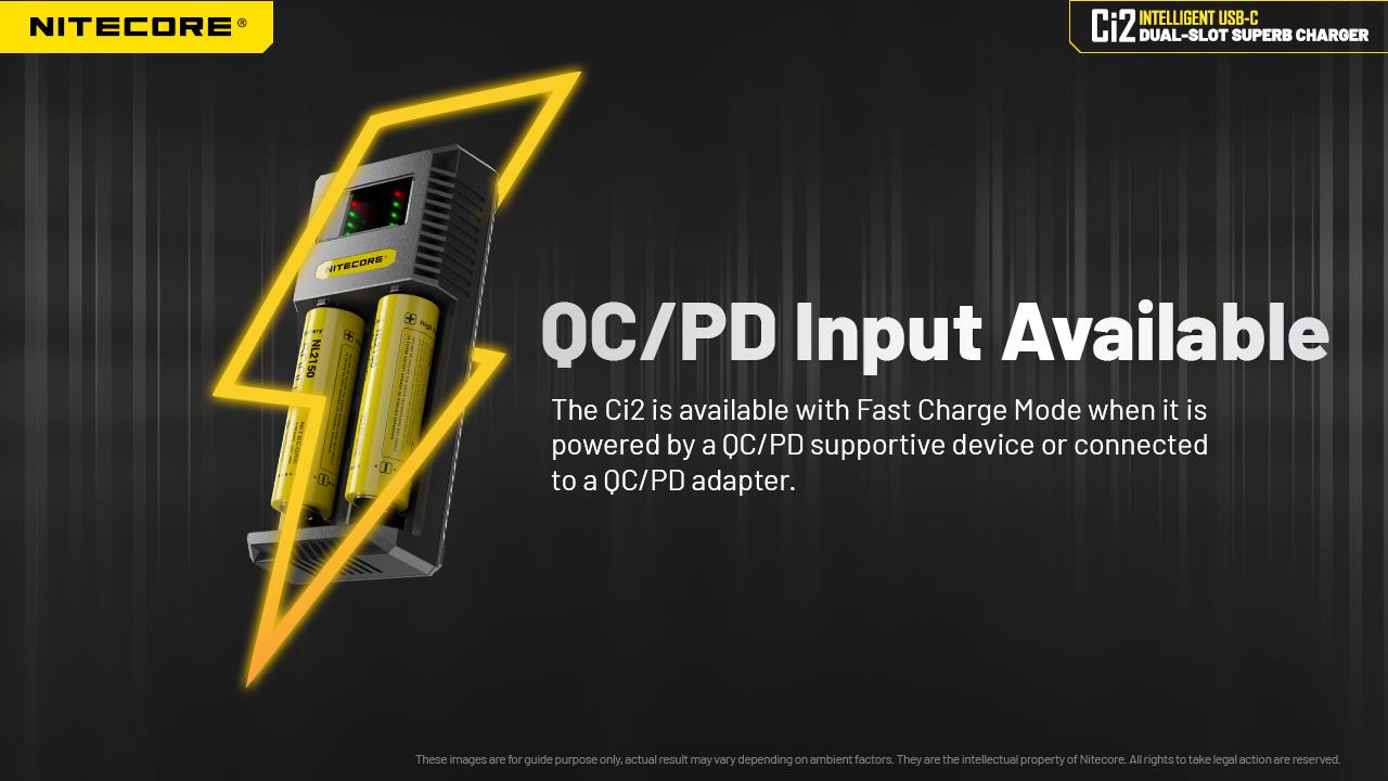 BATTERY CHARGER 2-SLOT/CI2 NITECORE