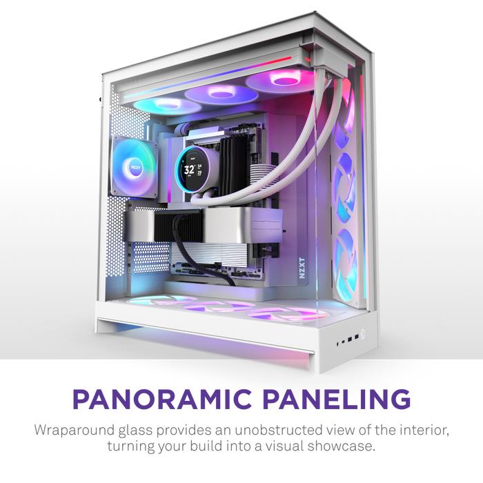 Case NZXT ATX/micro ATX/Mini-ITX/EATX White Midi Tower PC CM-H92FW-R1