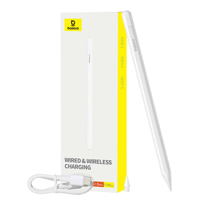 Active stylus Baseus Smooth Writing Series with wireless and cabled charging (White) - Image 1