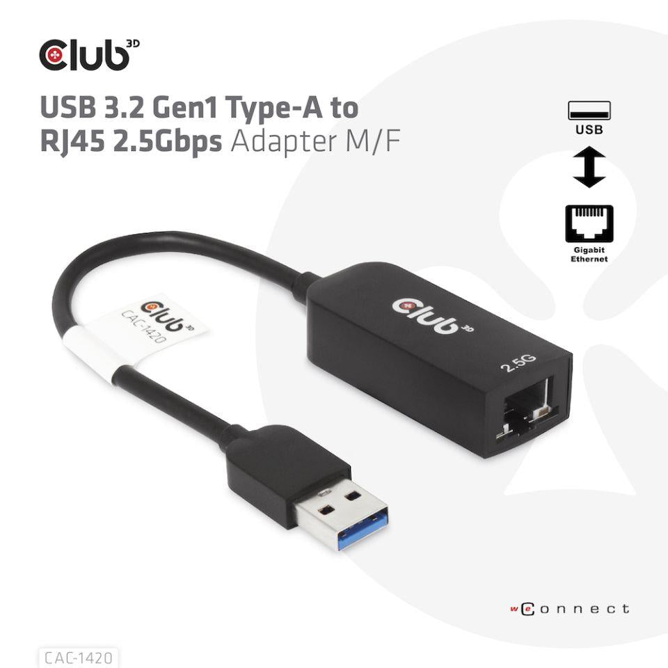 I/O ADAPTER USB3.2 TO RJ45/M/F CAC-1420 CLUB3D