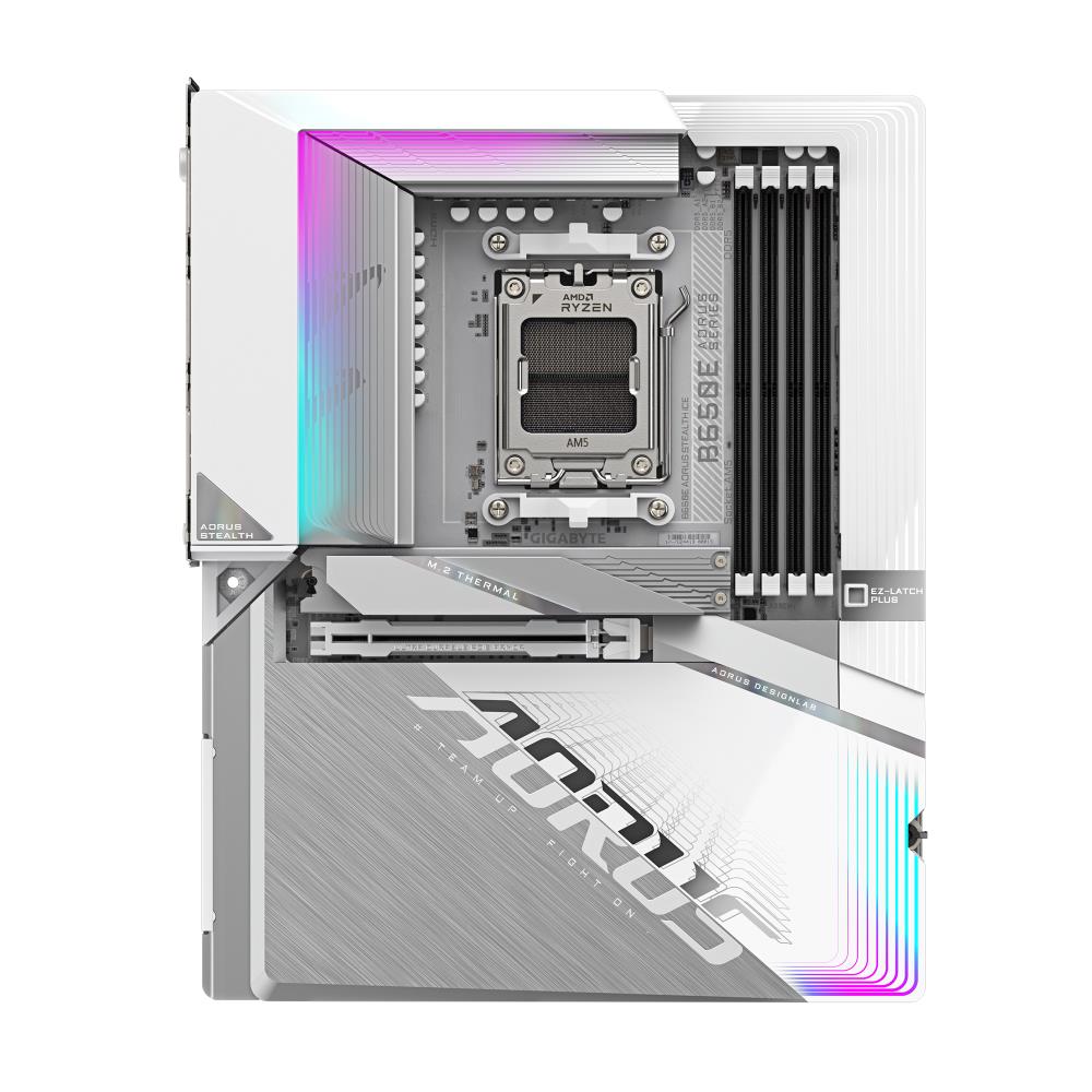 Mainboard GIGABYTE AMD B650 ATX Memory DDR5 Memory slots 4 1xPCI-Express 5.0 16x 3xM.2 1xHDMI 4xUSB 2.0 7xUSB 3.2 1xUSB-C 1xRJ45 3xAudio port B650EASTEALTHICE