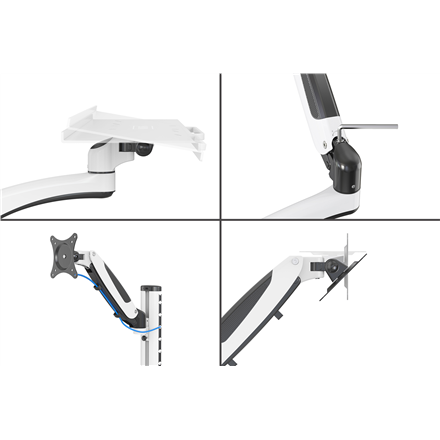 Digitus Wall mount | DA-90451 | Rotate, Swivel | 32 " | Maximum weight (capacity) 8 kg | White/Black