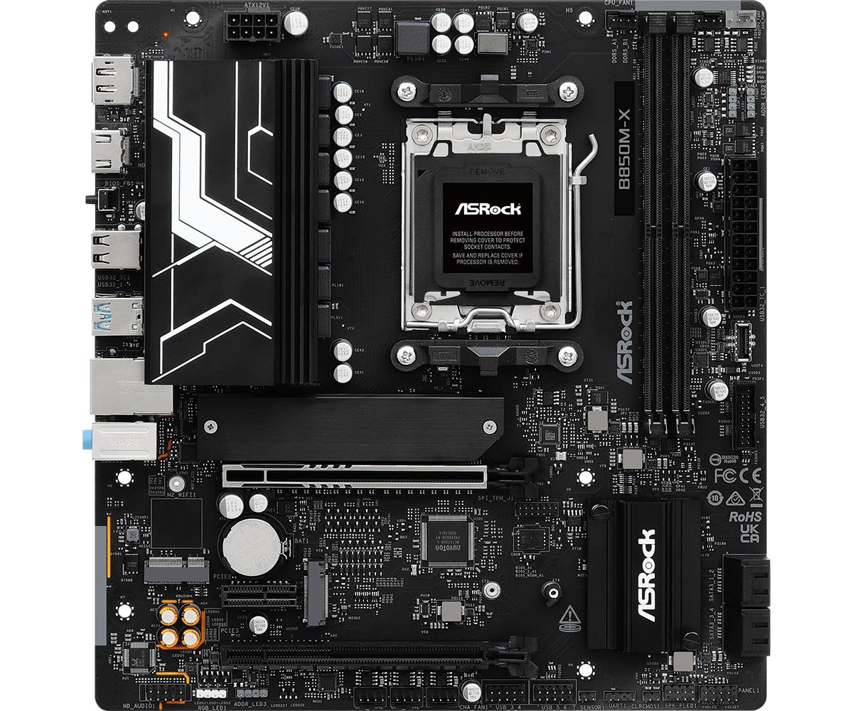 Mainboard ASROCK AMD B850 SAM5 Micro-ATX Memory DDR5 Memory slots 2 B850M-XR2.0