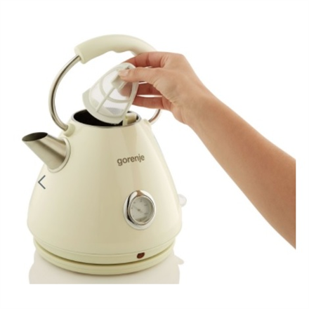 Gorenje | Kettle | K17CLI | Standard | 2200 W | 1.7 L | Plastic/Metal | 360° rotational base | Cream