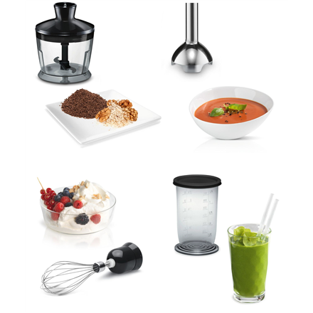 Bosch | Blender | CleverMixx MSM2650B | Hand Blender | 600 W | Number of speeds 12 | Chopper | Mini chopper | Black