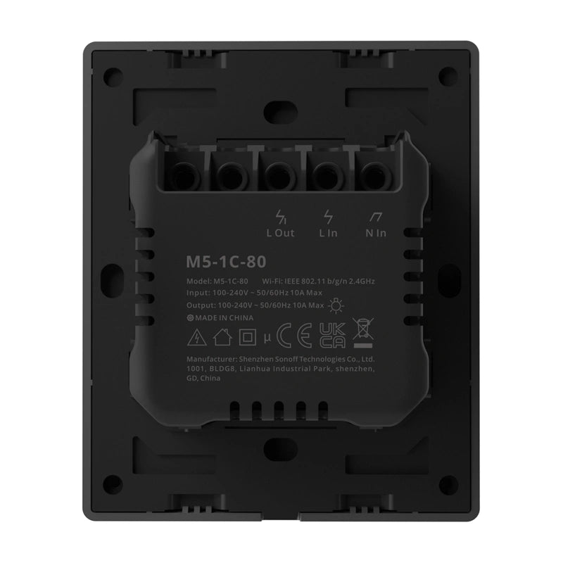 Smart Matter Over Wi-Fi wall switch SONOFF M5-1C-80 (1-channel, for frame, graphite) - Image 5