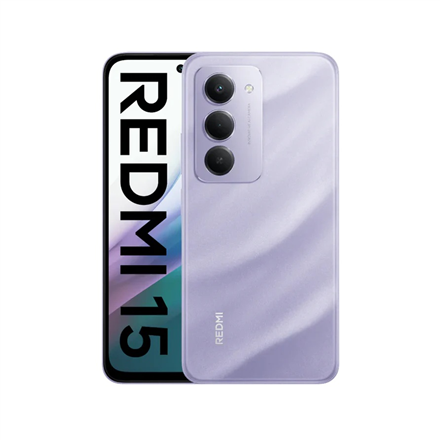 Xiaomi | Redmi | 15 4G | Sandy Purple | 6.9 " | IPS LCD | 1080 x 2340 pixels | Qualcomm | Internal RAM 6 GB | 128 GB | Dual SIM | 4G | Main camera resolution 50 MP | Secondary camera resolution 8 MP | Android | 15 | 7000 mAh