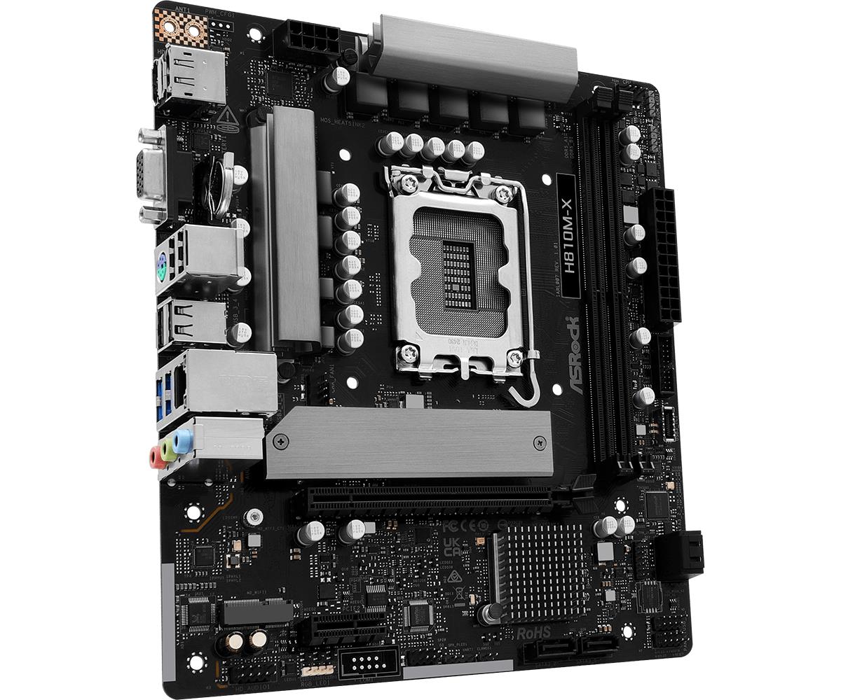 Mainboard ASROCK Intel H810 LGA1851 Micro-ATX Memory DDR5 Memory slots 2 H810M-X