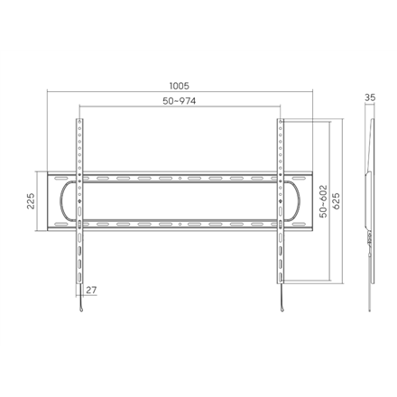 Sunne Wall mount | 60-120-LP Heavy-duty Fixed TV Wall Mount | 60-120 " | Maximum weight (capacity) 120 kg