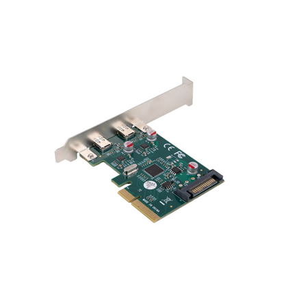 Lanberg PCI-Express X1 Card to 2X USB-C 3.2 GEN 2X1 Low profile | PCE-UC3-002