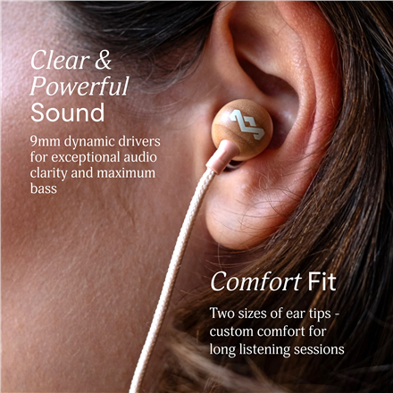 Marley Wired Earbuds | Smile Jamaica | Built-in microphone | USB Type-C | Copper