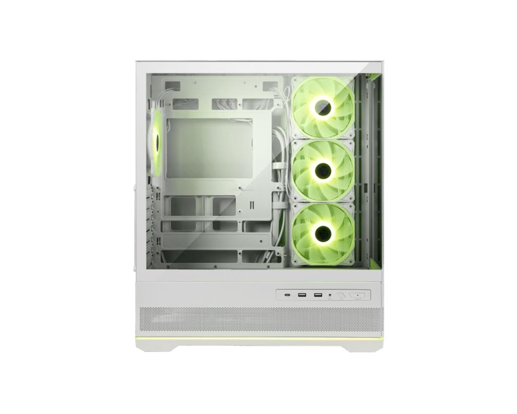 Case MSI MAG PANO 110R PZ / WHITE MidiTower Case product features Transparent panel Not included Colour Black MAGPANO110RPZWHITE