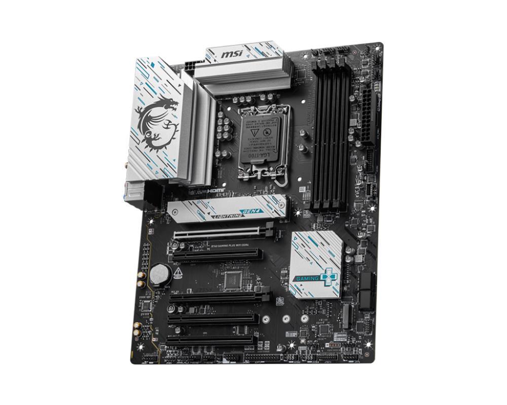 Mainboard MSI Intel B760 Express LGA1700 ATX Memory DDR4 Memory slots 4 5xPCI-Express 5.0 16x 2xM.2 1xHDMI 1xDisplayPort 4xUSB 2.0 2xUSB 3.2 1xUSB-C 1xPS/2 1xOptical S/PDIF 1xRJ45 5xAudio port B760GAMPLUSWIFIDDR4