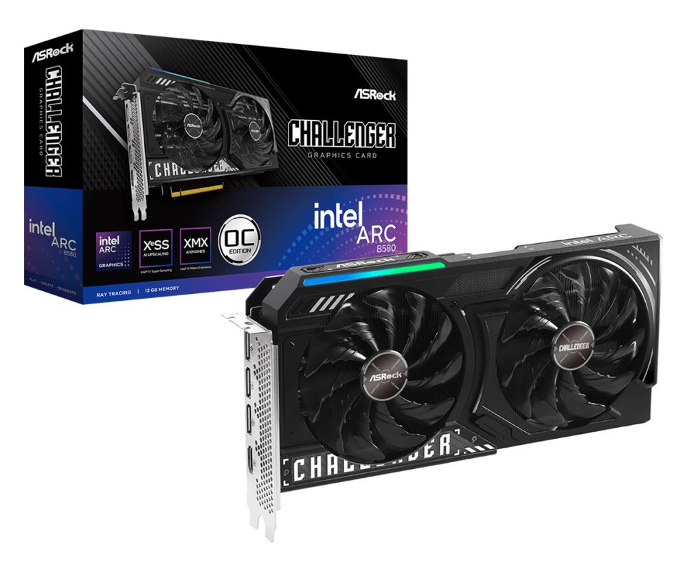 Graphics Card ASROCK Intel Arc A580 12 GB GDDR6 192 bit PCIE 4.0 8x GPU 2740 MHz Dual Slot Fansink 1xHDMI 3xDisplayPort B580CL12GO