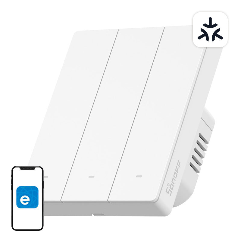 SONOFF M5-3C-80W WiFi Matter smart wall switch (3-channel, for frame) - Image 1