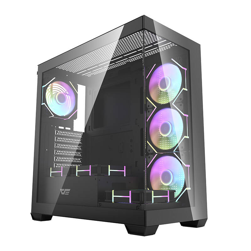 Darkflash DS900 computer case (black) + 7 ARGB fans - Image 1