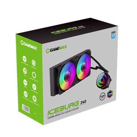 Gamemax CPU Liquid Cooler | ICEBURG 240 INFINITY | Black