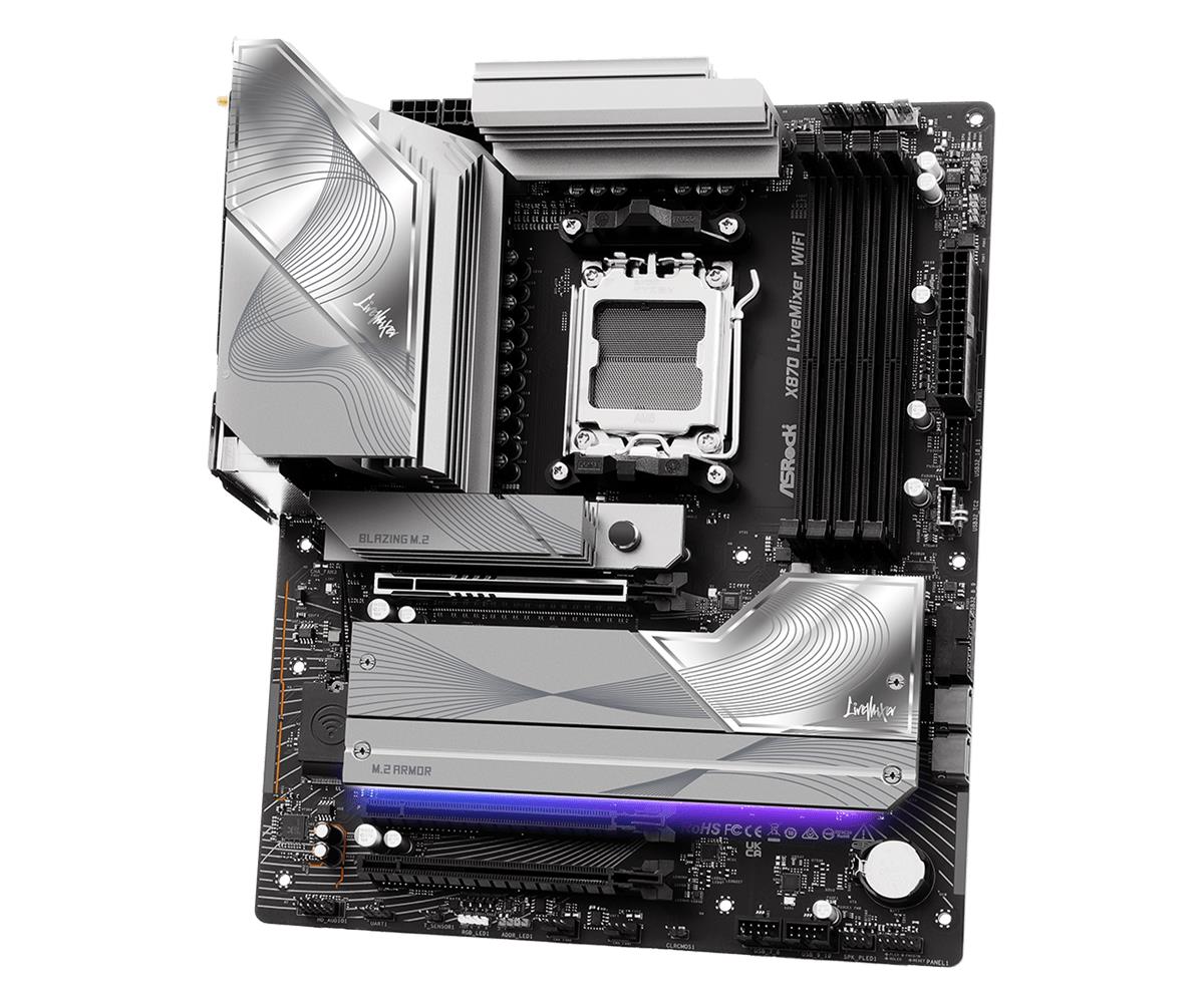 Mainboard ASROCK AMD X870 SAM5 ATX Memory DDR5 Memory slots 4 X870LIVEMIXERWIFI