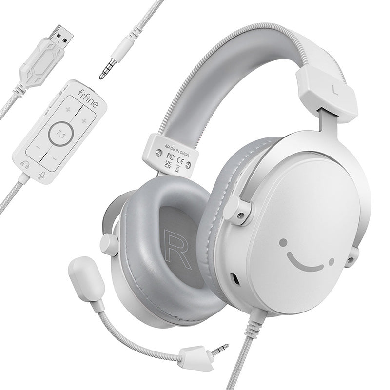 Fifine H9W gaming headphones (white) - Image 2