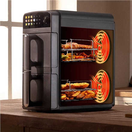 Cecotec Double hot air fryer | Cecofry DuoLevel 10000 | Power 2400 W | Capacity 10 L | Black