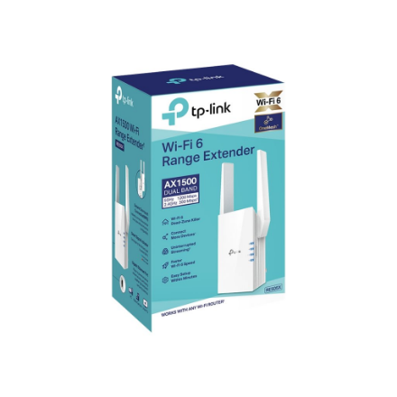 TP-LINK | Extender | RE505X | 802.11ax | 2.4GHz/5GHz | 300+1200 Mbit/s | 10/100/1000 Mbit/s | Ethernet LAN (RJ-45) ports