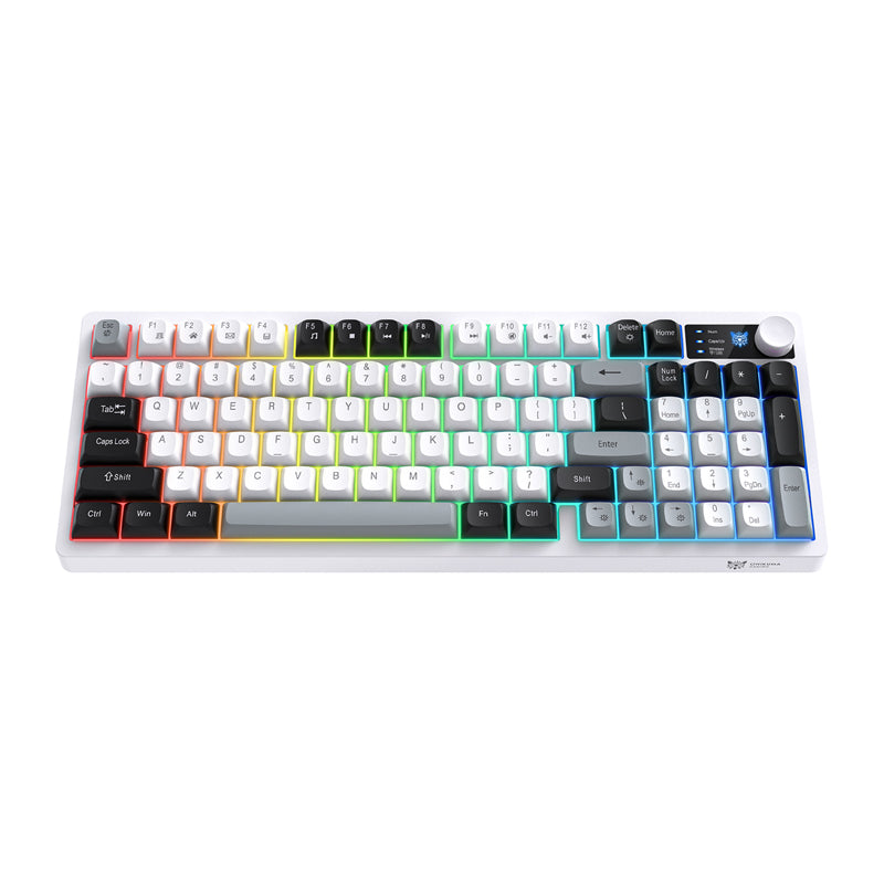 Onikuma MT902 2.4G Gaming Keyboard (Black and White) - Image 1