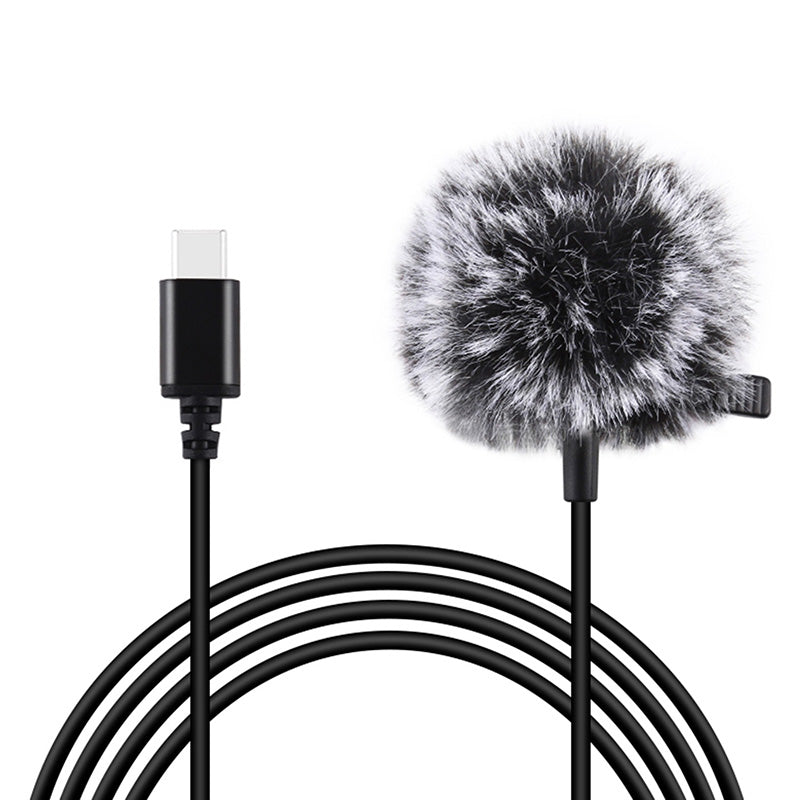 Jack Puluz tie microphone with clip PU425 1.5m USB-C - Image 1