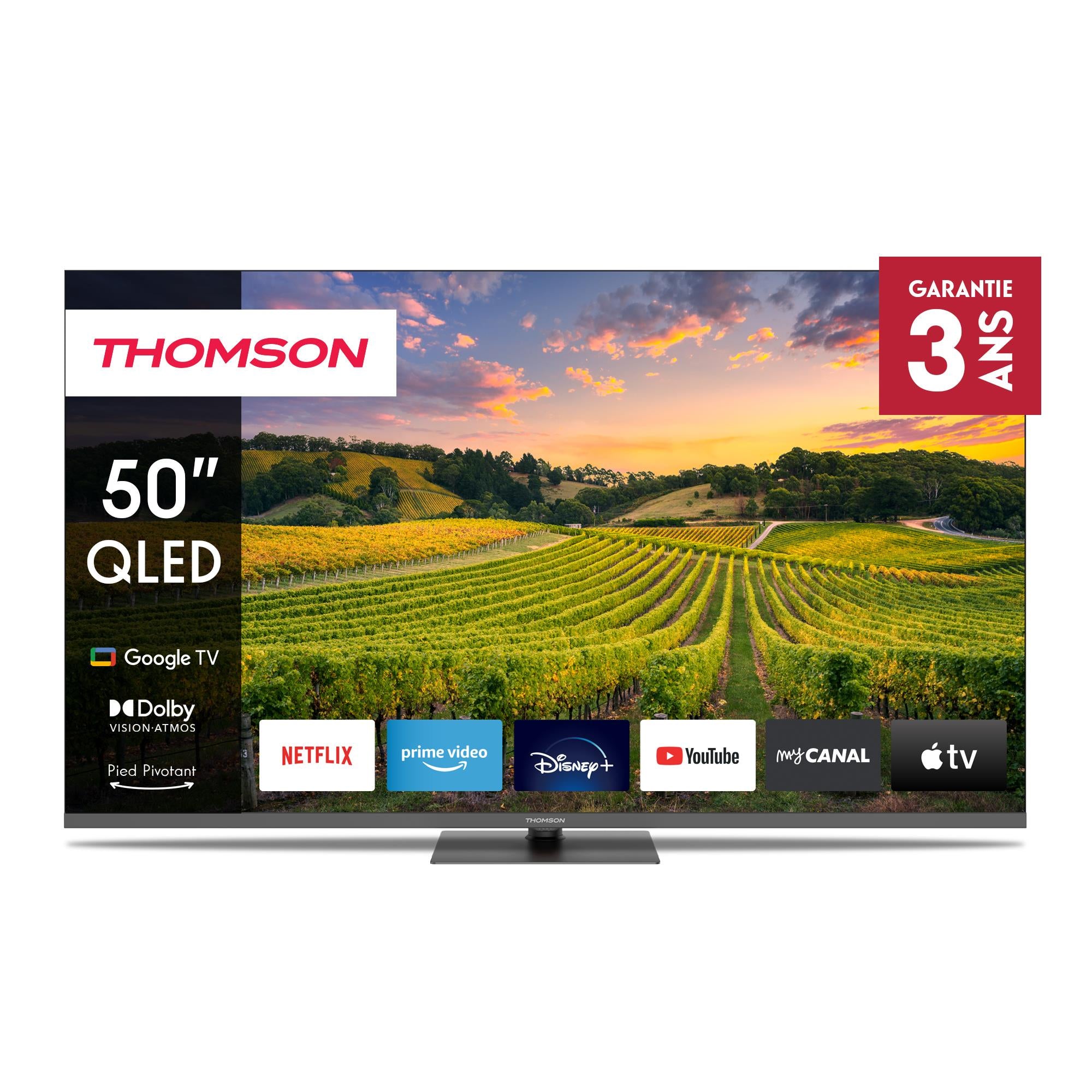 TV Set THOMSON 50" 4K/Smart QLED 3840x2160 Bluetooth Google TV 50QG5C14