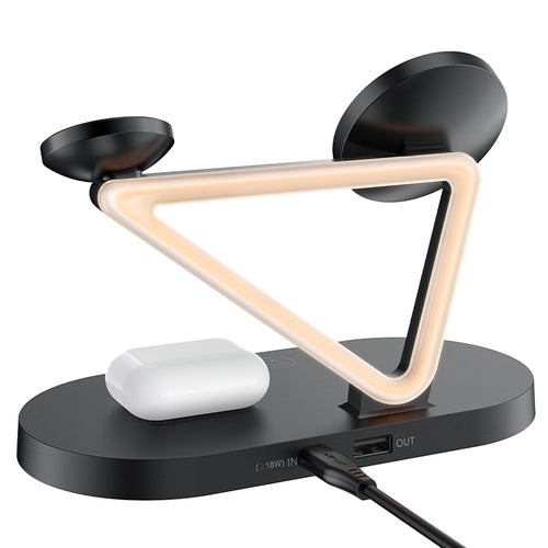 Acefast 15W Qi Wireless Charger for iPhone (with MagSafe), Apple Watch and Apple AirPods Stand Holder Magnetic Holder Black (