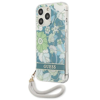 Guess GUHCP13LHFLSN iPhone 13 Pro / 13 6.1" green/green hardcase Flower Strap