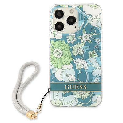 Guess GUHCP13XHFLSN iPhone 13 Pro Max 6.7" green/green hardcase Flower Strap