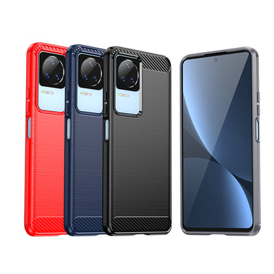 Carbon Case for Xiaomi Poco F4 5G flexible silicone carbon cover black — Hurtel