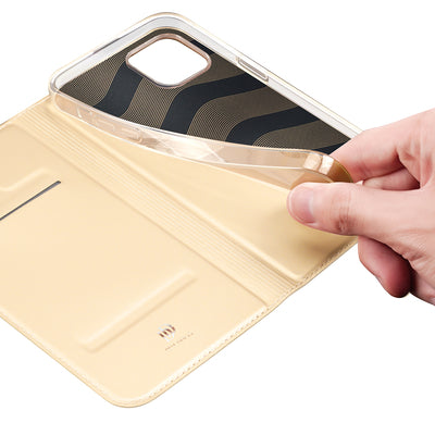 Dux Ducis Skin Pro Holster Flip Cover for iPhone 14 Plus gold
