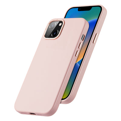 Dux Ducis Grit Leather Case for iPhone 14 Plus Elegant Faux Leather Cover (MagSafe Compatible) Pink