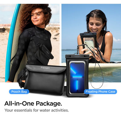 Spigen Aqua Shield A621 Waterproof Hip Bag + Floating Case - Black