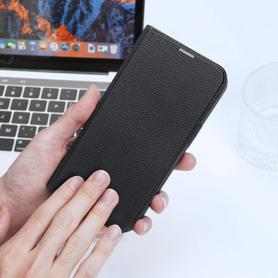 Dux Ducis Skin X2 case for iPhone 14 Plus case with magnetic flap black