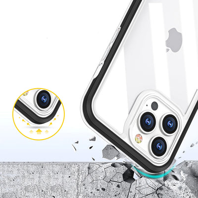 Clear 3in1 case for Samsung Galaxy A03 silicone cover with frame black — Hurtel