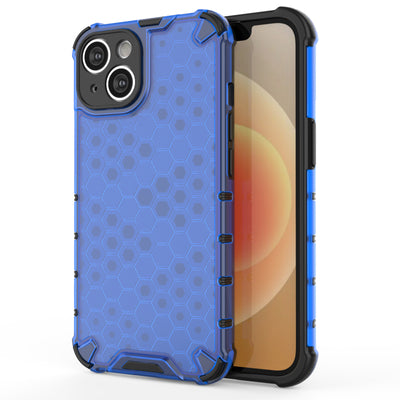 Honeycomb case for iPhone 14 armored hybrid cover blue — Hurtel