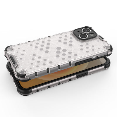 Honeycomb case for iPhone 14 Plus armored hybrid cover transparent — Hurtel