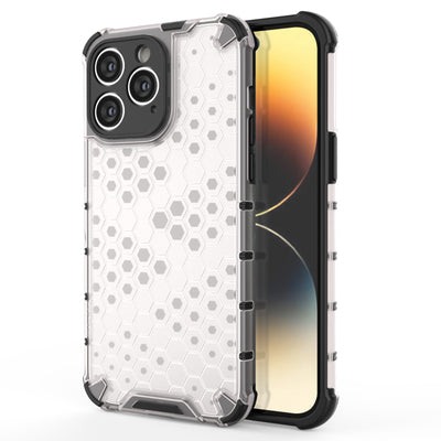 Honeycomb case for iPhone 14 Pro Max armored hybrid cover transparent — Hurtel
