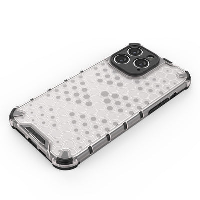 Honeycomb case for iPhone 14 Pro Max armored hybrid cover transparent — Hurtel