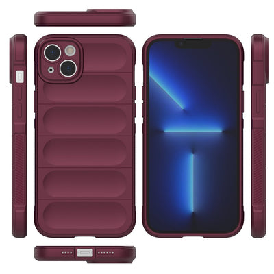 Magic Shield Case case for iPhone 14 Plus elastic armored case in burgundy — Hurtel