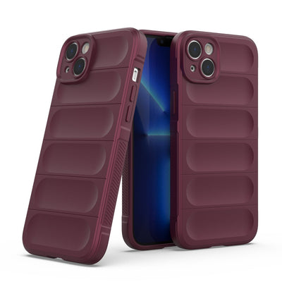 Magic Shield Case case for iPhone 14 Plus elastic armored case in burgundy — Hurtel