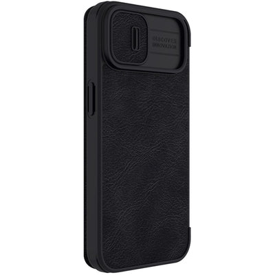Nillkin Qin Leather Pro Case iPhone 14 Plus Camera Cover Holster Cover Flip Case Black