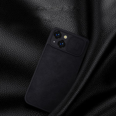 Nillkin Qin Leather Pro Case iPhone 14 Plus Camera Cover Holster Cover Flip Case Brown