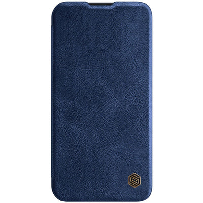 Nillkin Qin Leather Pro Case iPhone 14 Plus Camera Cover Holster Cover Flip Case Blue
