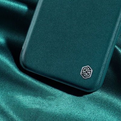 Nillkin Qin Leather Pro Case iPhone 14 Plus Camera Cover Holster Cover Flip Case Green